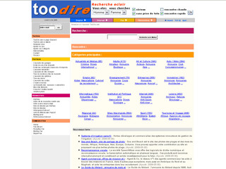 Aperçu visuel du site http://www.toodire.com