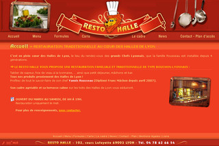 Aperçu visuel du site http://www.resto-halle.fr