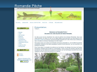 Aperçu visuel du site http://www.romandie-peche.ch