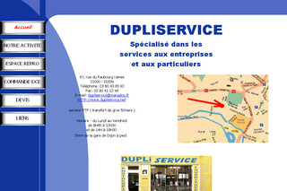 Aperçu visuel du site http://www.dupliservice.net