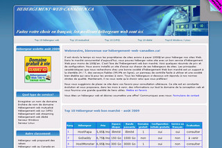 Aperçu visuel du site http://hebergement-web-canadien.ca