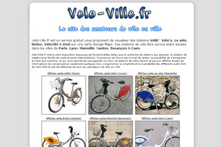 Carte des stations Vélib, Vélo'v, Le vélo, Bicloo & VéloCité - Velo-Ville.fr