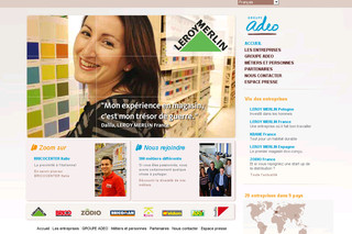 Aperçu visuel du site http://www.groupe-adeo.com