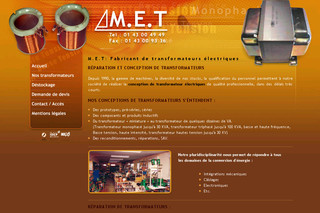 Aperçu visuel du site http://www.m-e-t.fr