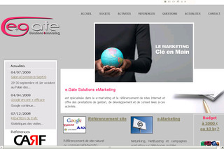 Aperçu visuel du site http://www.egate-solutionsemarketing.com