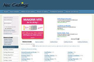 Aperçu visuel du site http://www.mescastings.com