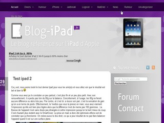Aperçu visuel du site http://www.blog-ipad.fr