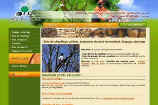 Aperçu visuel du site http://www.eligo-bois.fr