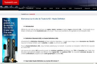 TV HD - Télé Haute Définition sur toutelahd.com