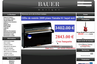 Aperçu visuel du site http://www.bauermusique.com/