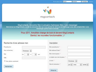 Msgcontacts.com : Rencontre avec msn