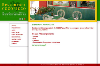 Aperçu visuel du site http://www.restaurant-cocoricco.com