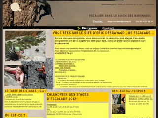 Aperçu visuel du site http://www.stage-escalade.fr