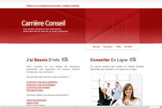 Aperçu visuel du site http://www.carriereconseil.com