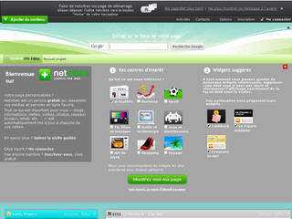 Aperçu visuel du site http://www.netvibes.com/