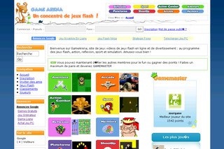 Aperçu visuel du site http://www.gamearena.fr
