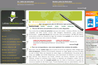 Aperçu visuel du site http://www.lettres-gratuites.com