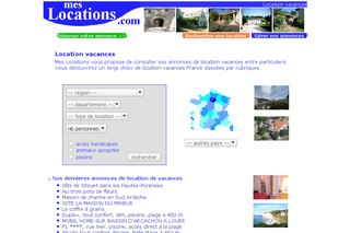 Aperçu visuel du site http://www.mes-locations.com