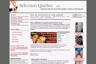 Aperçu visuel du site http://www.selectionquebec.ca