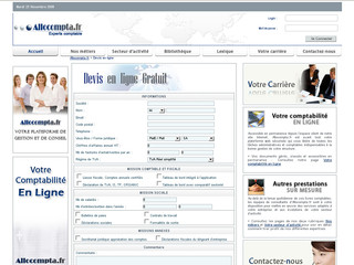 Aperçu visuel du site http://www.allocompta.fr