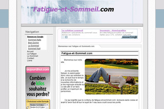 Aperçu visuel du site http://www.fatigue-et-sommeil.com