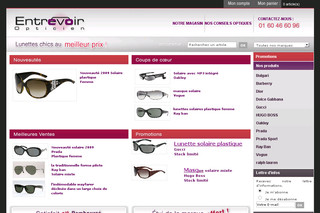 Aperçu visuel du site http://www.entrevoir-lunettes.fr 