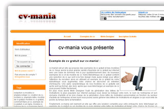 Aperçu visuel du site http://cv-mania.com