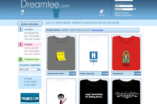 Aperçu visuel du site http://www.dreamtee.com
