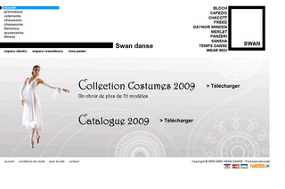 Aperçu visuel du site http://www.swan-danse.com