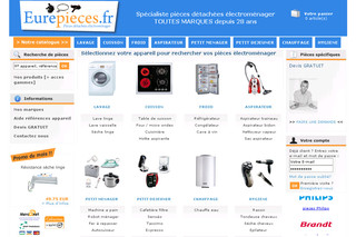 Aperçu visuel du site http://pieces-electromenager.eurepieces.fr