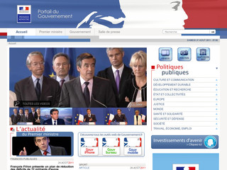 Aperçu visuel du site http://www.gouvernement.fr/