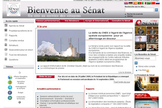 Aperçu visuel du site http://www.senat.fr/