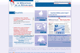 Aperçu visuel du site http://www.mediateur-republique.fr/
