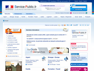 Aperçu visuel du site http://www.service-public.fr/