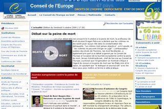Aperçu visuel du site http://www.coe.int/lportal/web/coe-portal/home