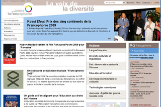 Aperçu visuel du site http://www.francophonie.org/