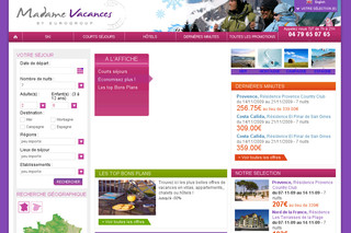 Aperçu visuel du site http://www.madamevacances.com/