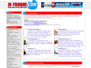 Aperçu visuel du site http://www.je-troque.com
