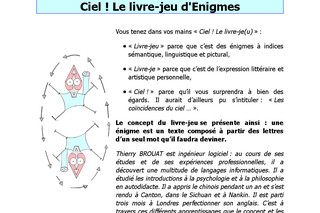 Ciel! Le livre-jeu d'Enigmes de Lettres sur Ciellelivreje.fr