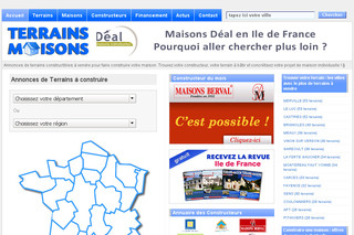 Aperçu visuel du site http://www.terrainsmaisons.fr