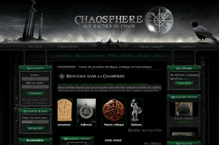 Aperçu visuel du site http://www.chaosphere-shop.com