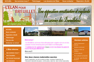 Aperçu visuel du site http://www.elan-pour-breuillet.fr/