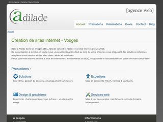Aperçu visuel du site http://www.adilade.fr