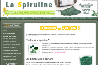 Aperçu visuel du site http://www.spiruline-guide.com