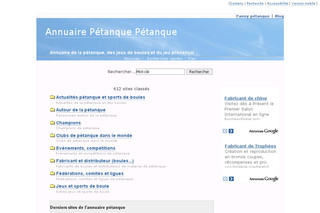 Aperçu visuel du site http://www.petanque-petanque.com