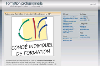 Aperçu visuel du site http://formationprofessionnelle.wordpress.com