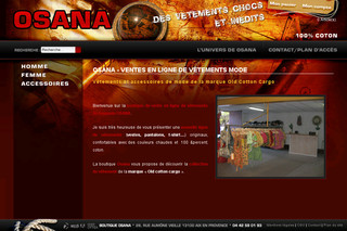Aperçu visuel du site http://www.osana-boutique.com