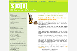 Aperçu visuel du site http://www.sosdepaninformatique.com