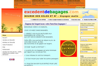 Aperçu visuel du site http://www.excedentdebagages.com