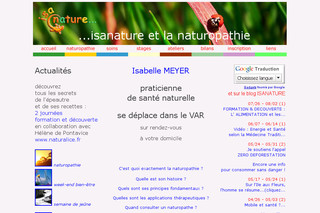 Aperçu visuel du site http://isanature.org